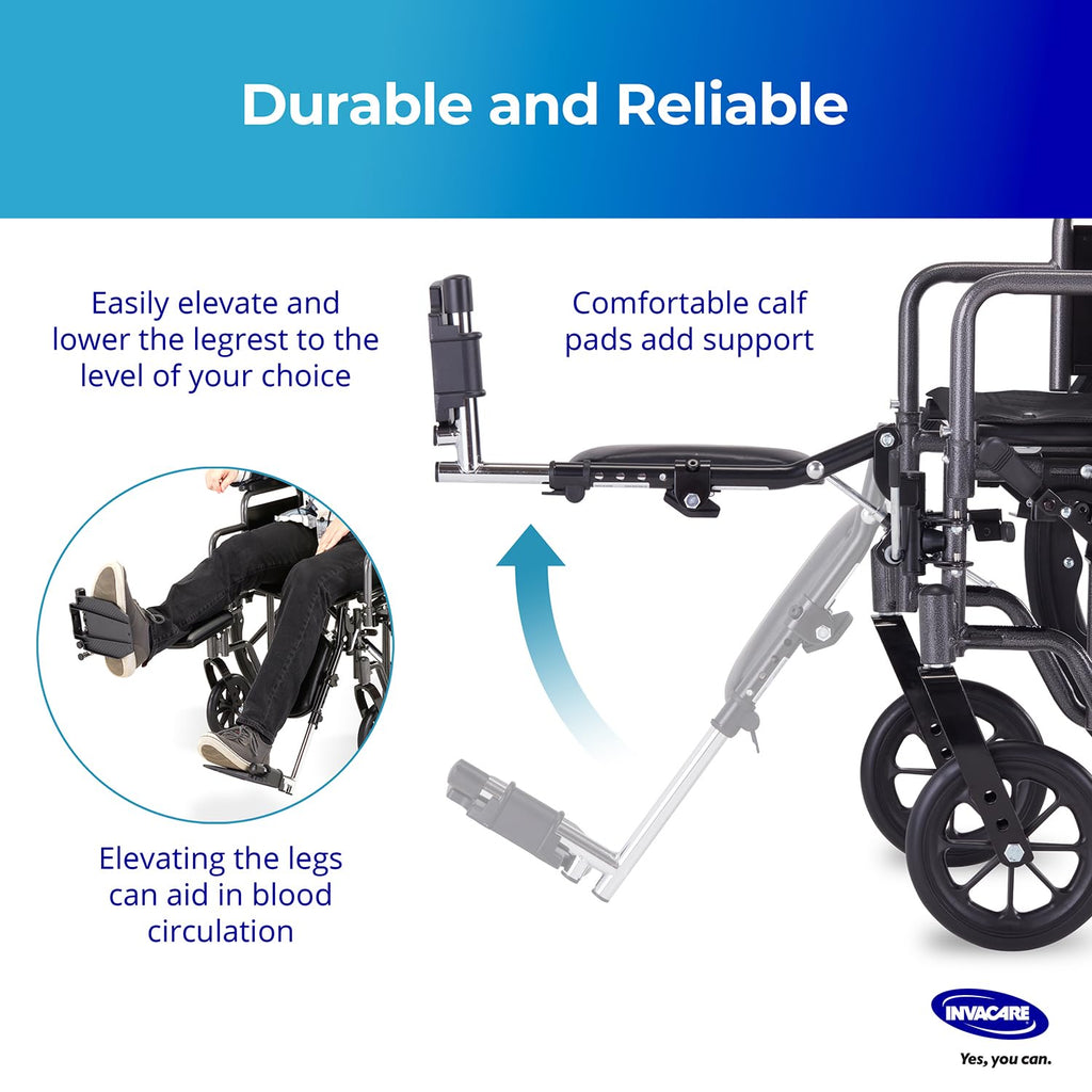 Adjustable Aluminum Wheelchair Elevating Legrest with Padded Calf Support Z888
