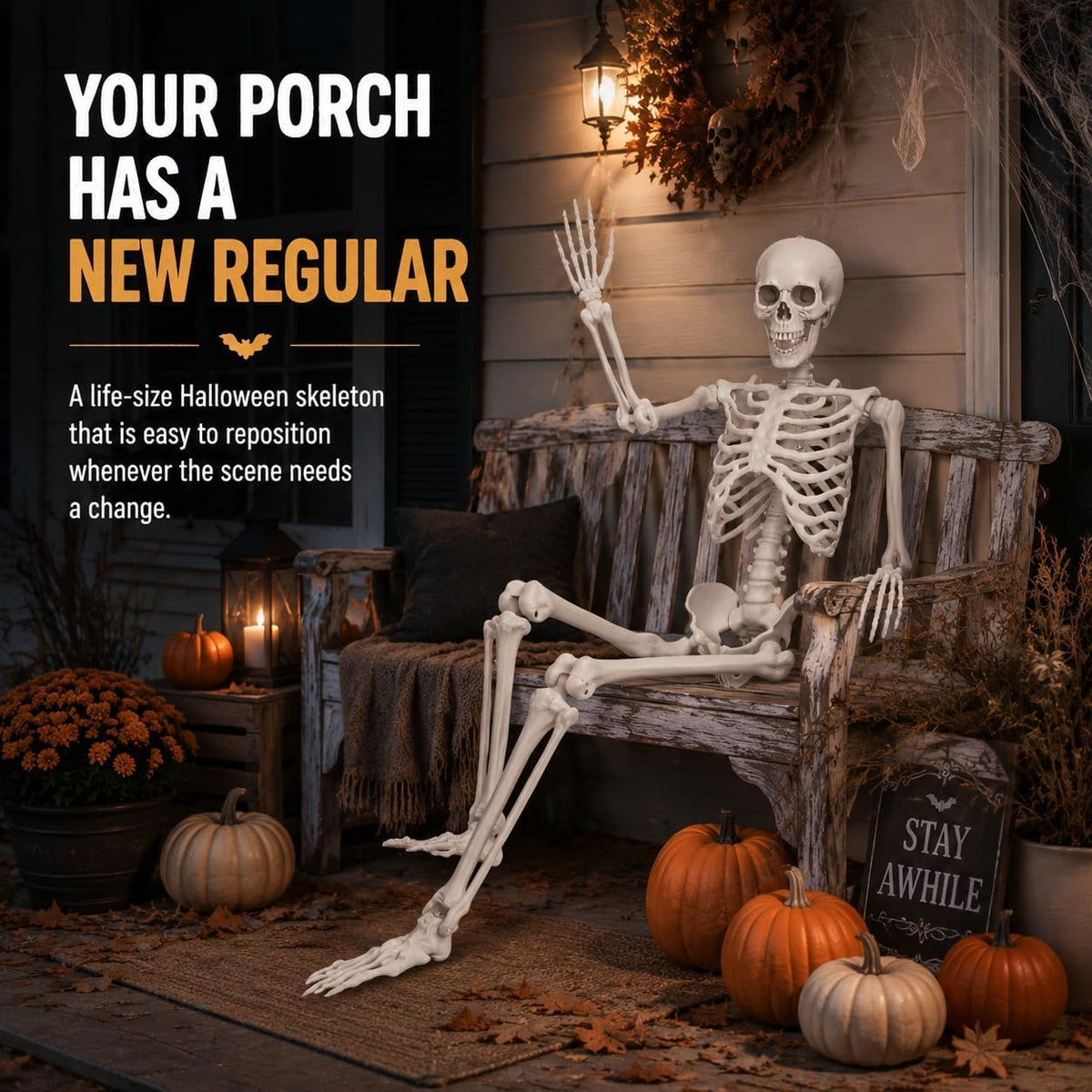 Life Size Posable Skeleton Prop Decoration S101096
