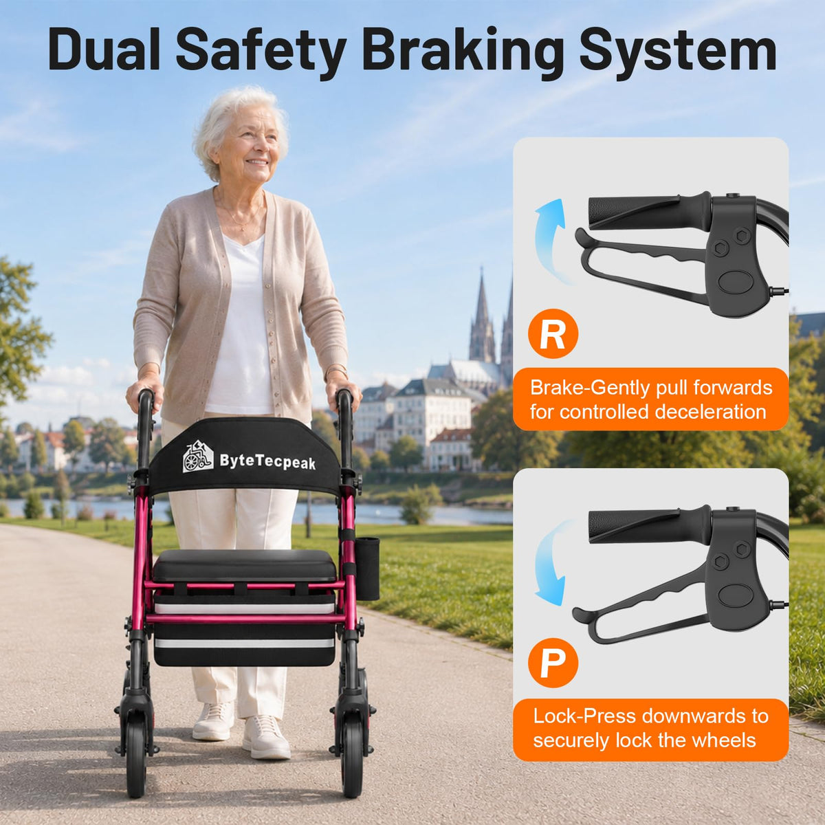 Lightweight Wheeled Walker with Seat J277787