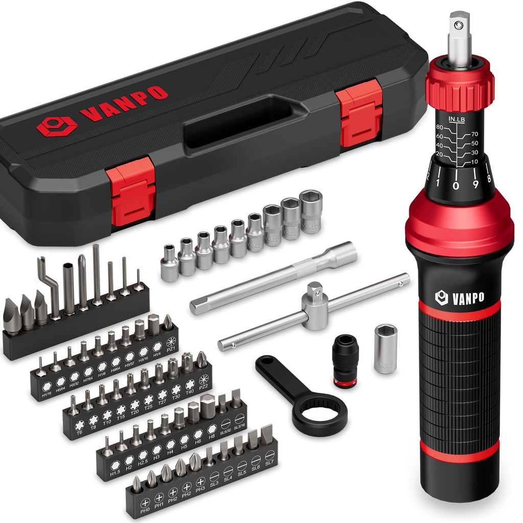 Torque Screwdriver, 10–80 in-lb, 64 Pieces I5338