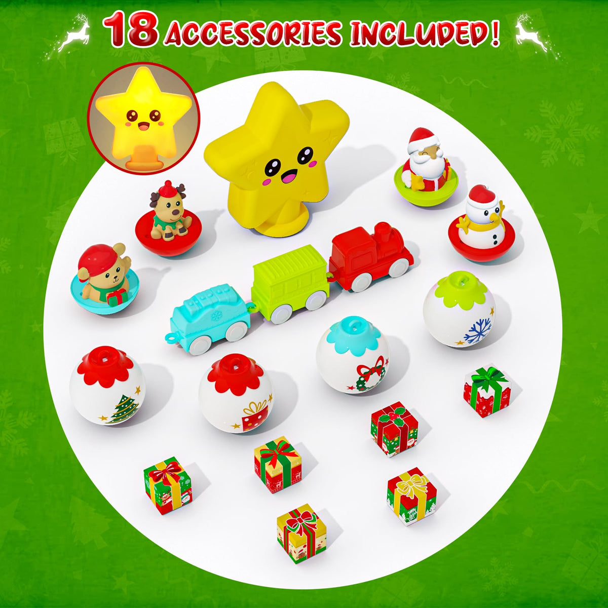 Light Up Musical Christmas Tree Toy Set with Ornaments J80337