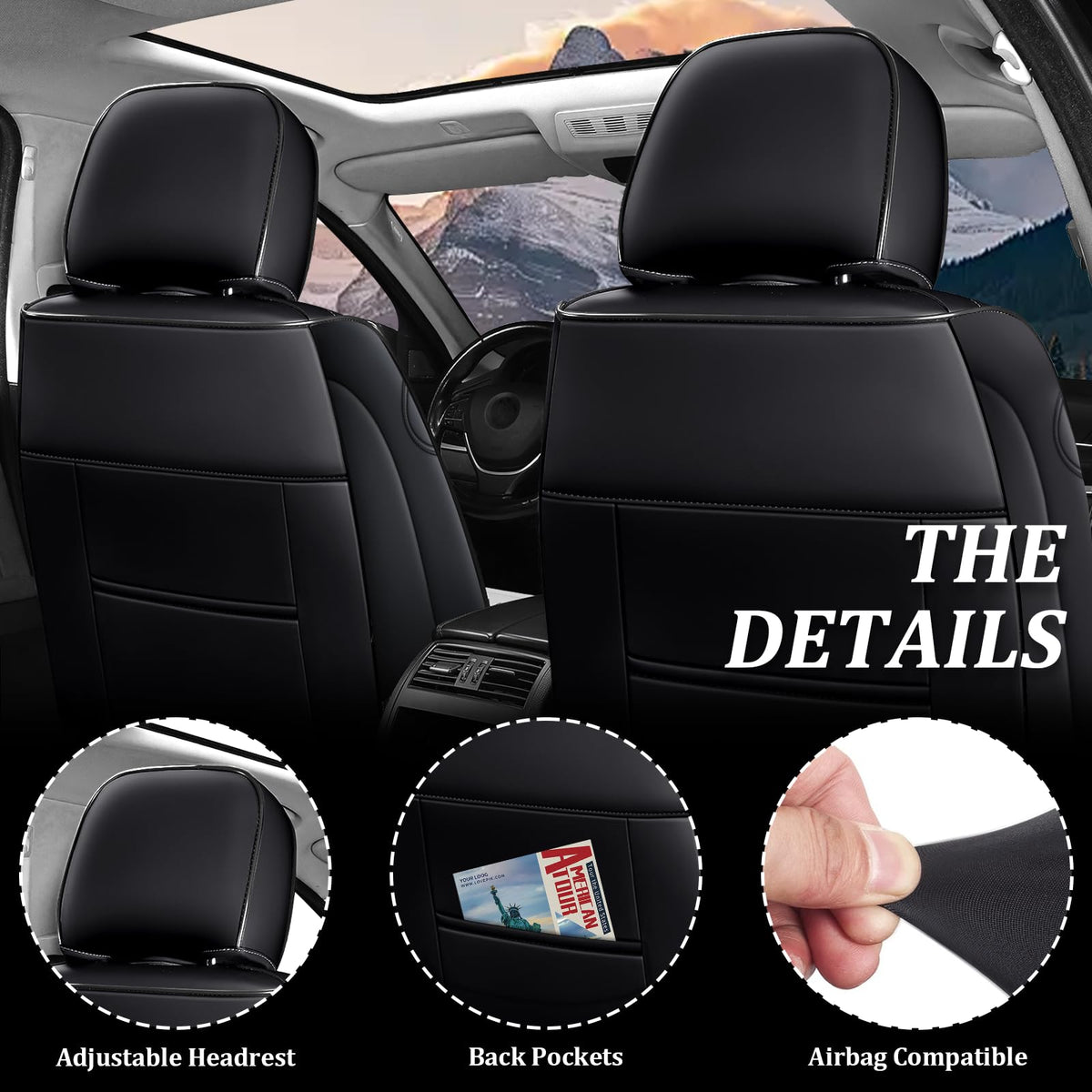 Waterproof Nappa Leather Full Set Car Seat Covers Y319790
