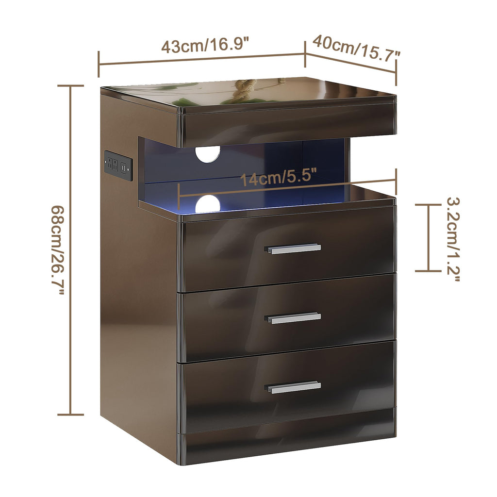 Led Nightstand with Charging Station Q273631