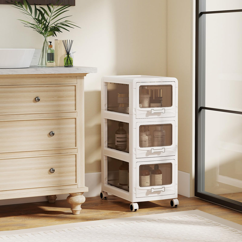 3 Tier Rolling Storage Cart with Drawers Y173864