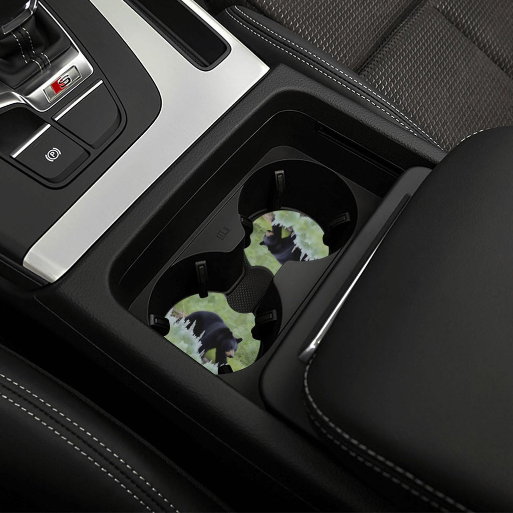 Black Bear Rubber Car Coasters Set of 2 U249110
