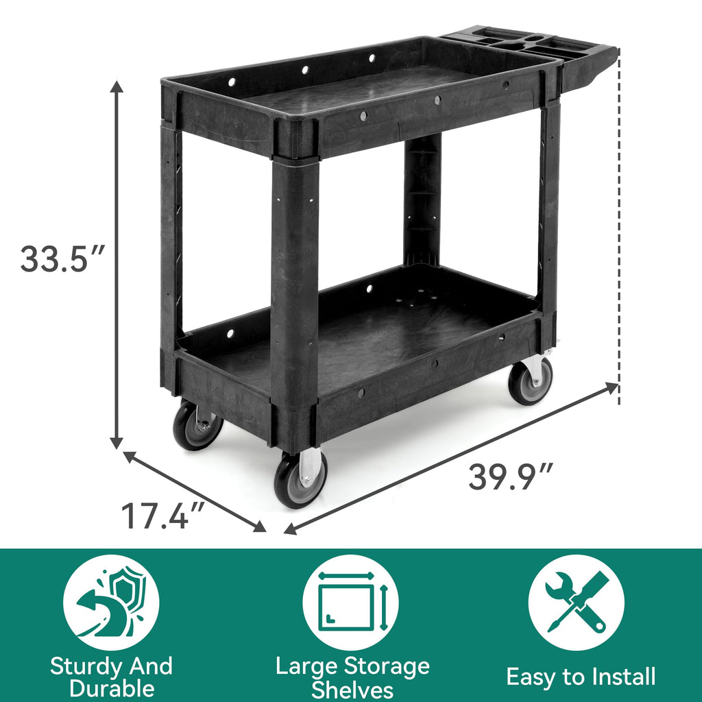 Black Utility Cart on Wheels Y761526