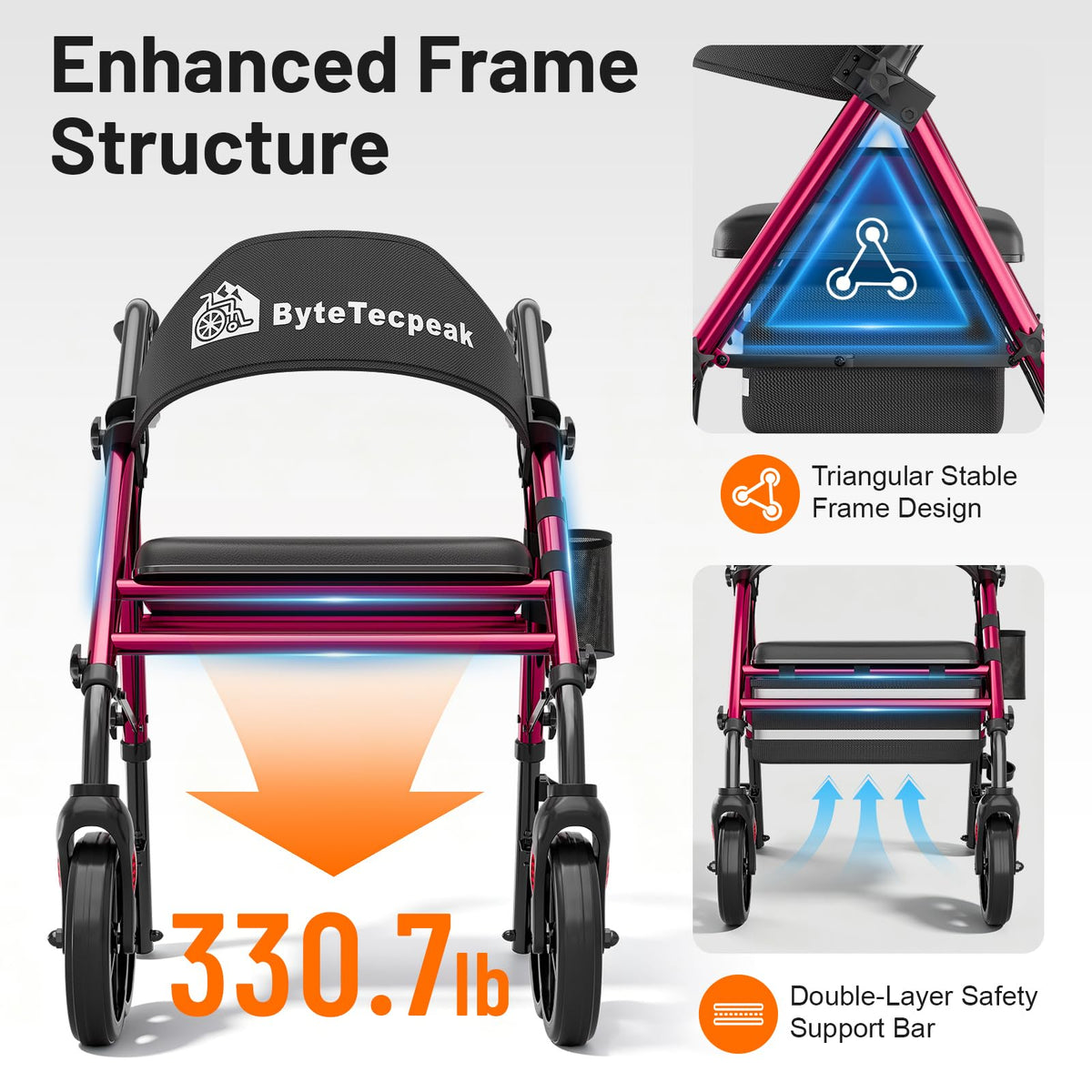 Lightweight Wheeled Walker with Seat J277787