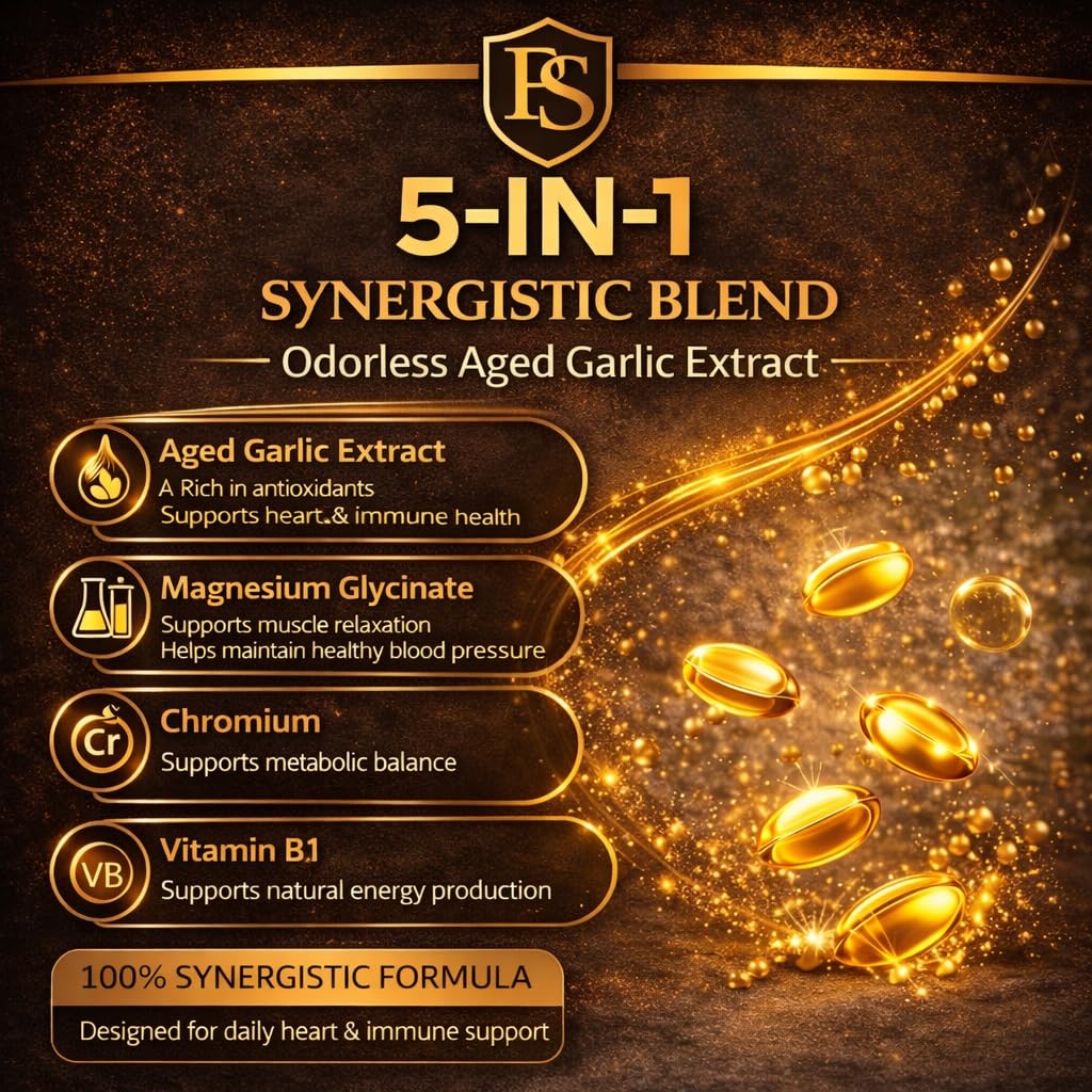Aged Garlic Extract with Magnesium Chromium B1 & B9 300 Capsules V84542