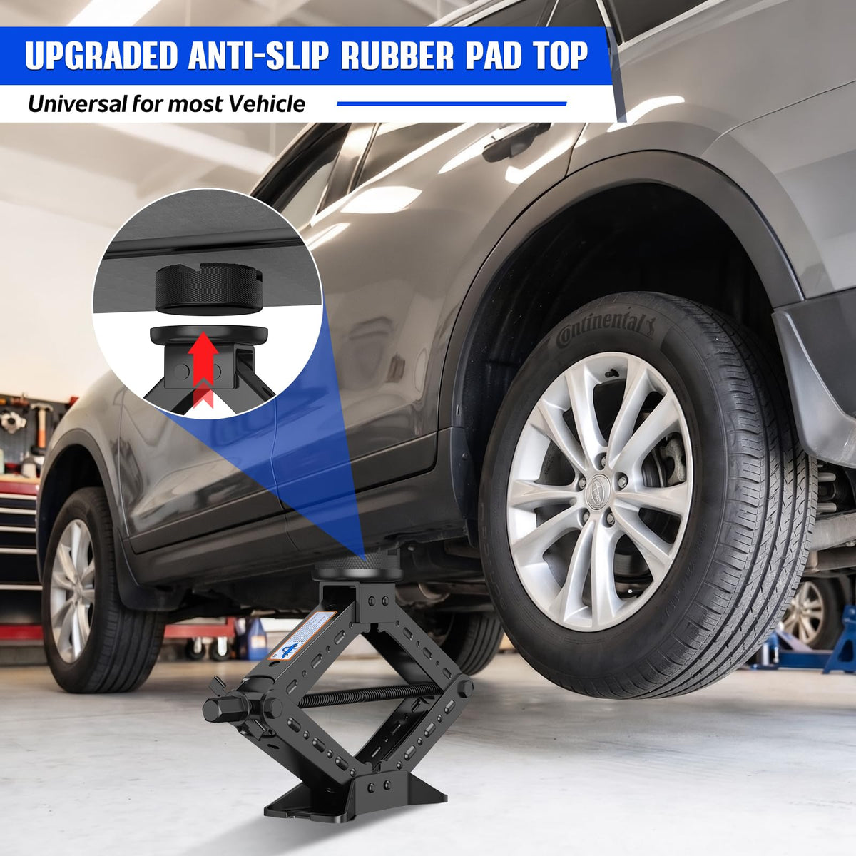 3 Ton Heavy Duty Scissor Jack Kit with Ratchet Wrench X260167