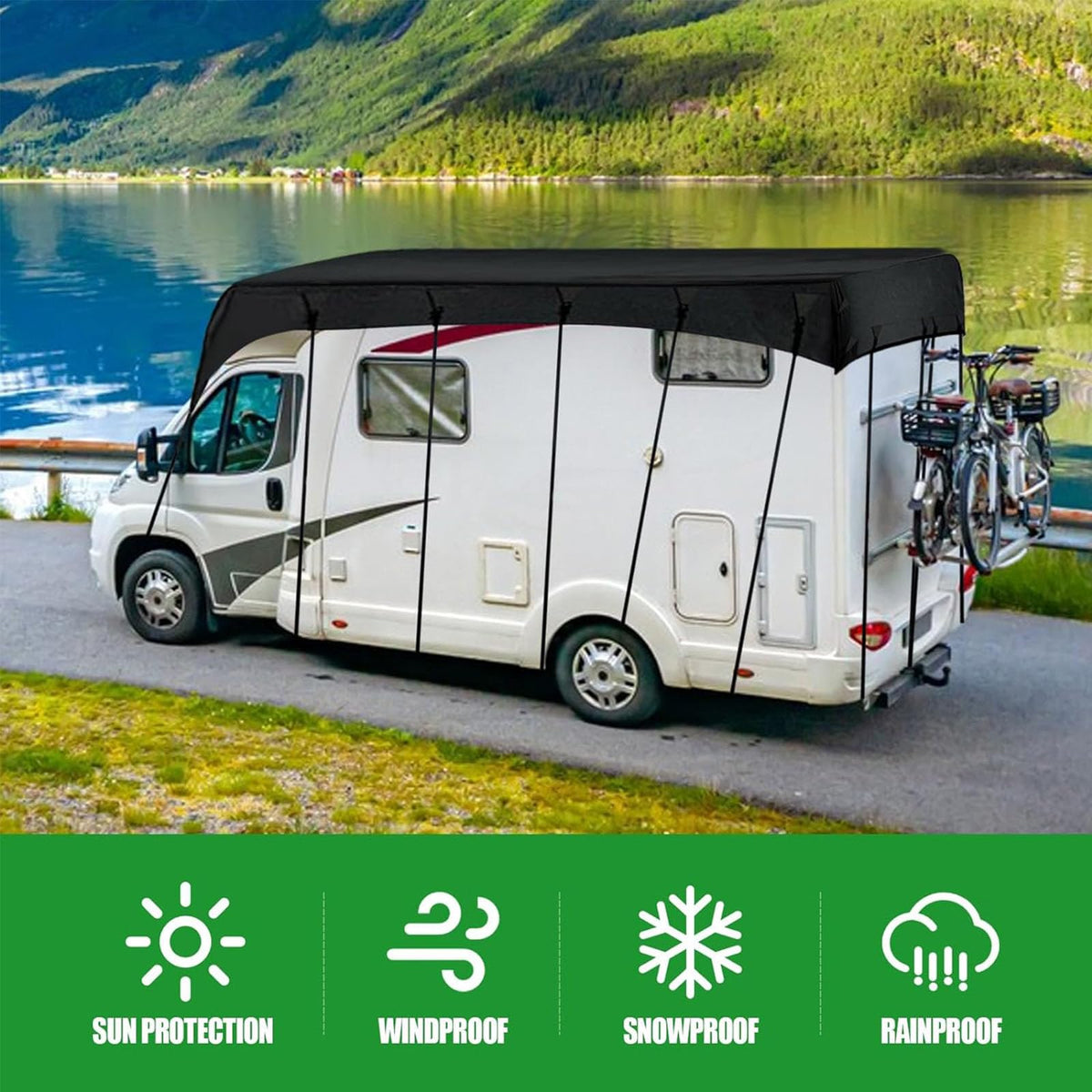 3.3m Camper Cover 210D Oxford Cloth Grey P1624