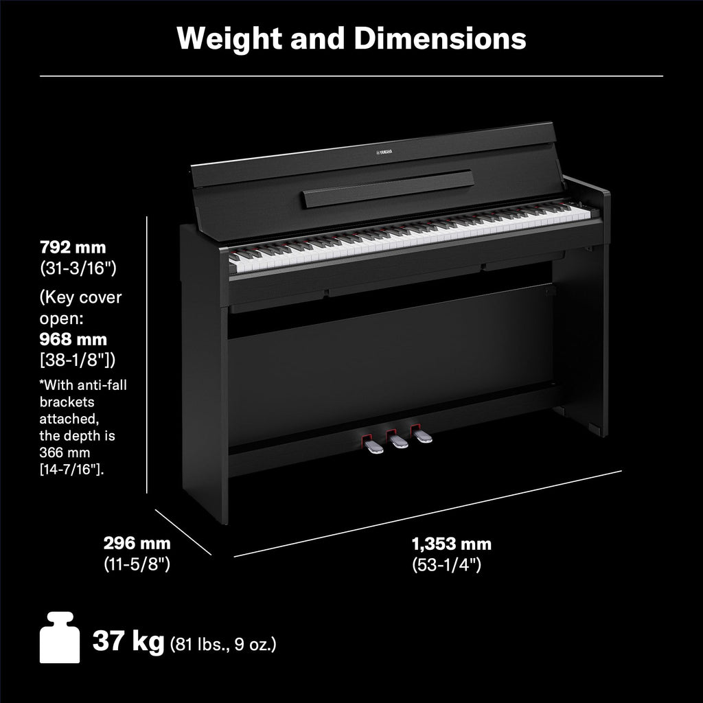88-Key Weighted Digital Piano with 3-Pedal Unit in White Birch S250
