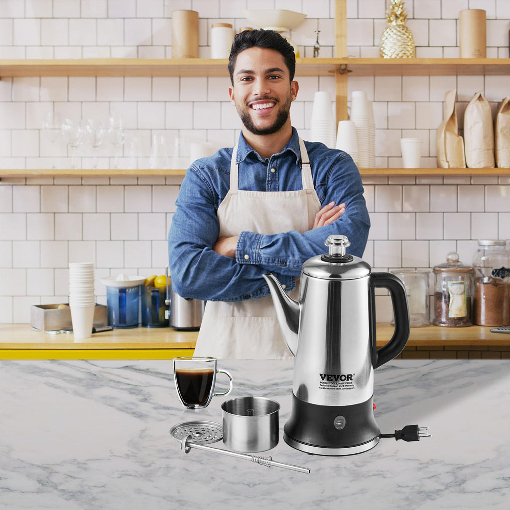 12-Cup Stainless Steel Electric Percolator Coffee Pot W887