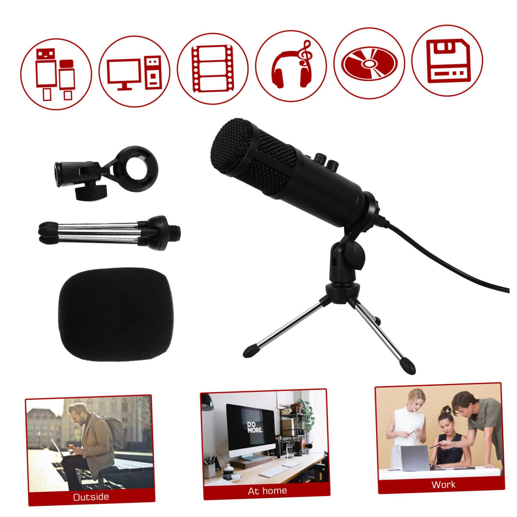 USB Condenser Microphone with Tripod Stand and USB Cable B250