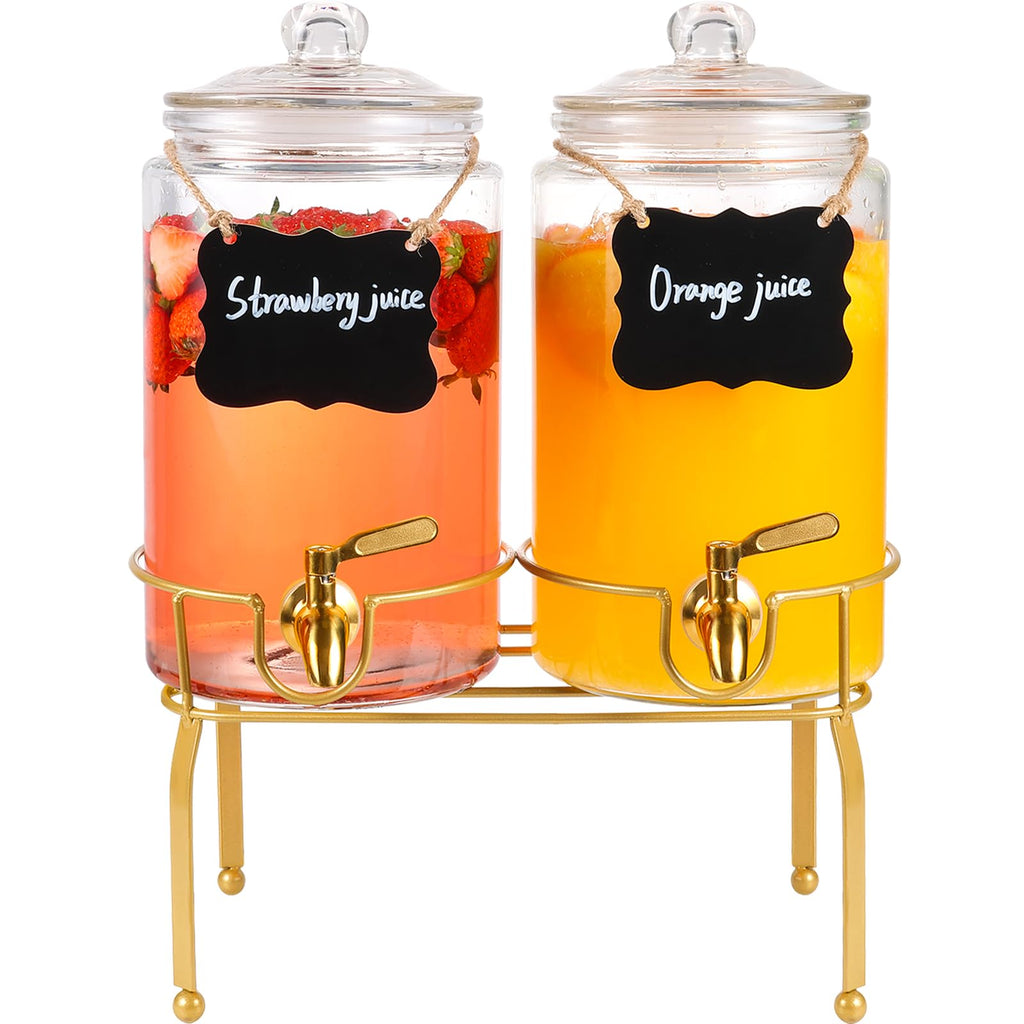 2 Pack 1 Gallon Beverage Dispenser with Stand F8002