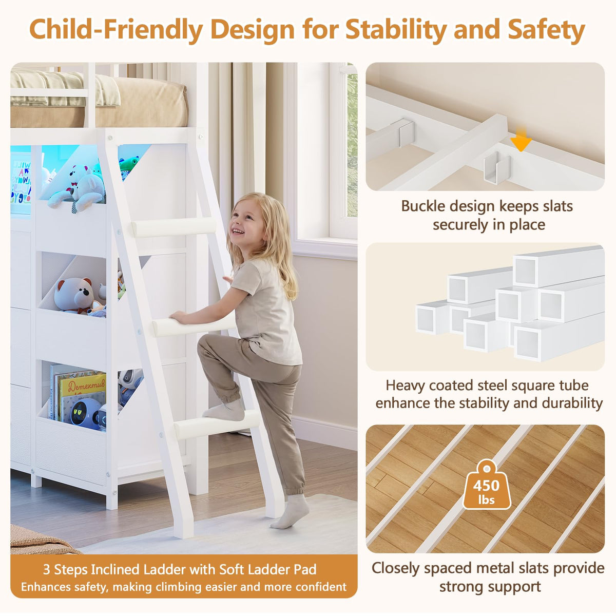 Twin Over Twin Bunk Bed with 6 Storage Drawers S233