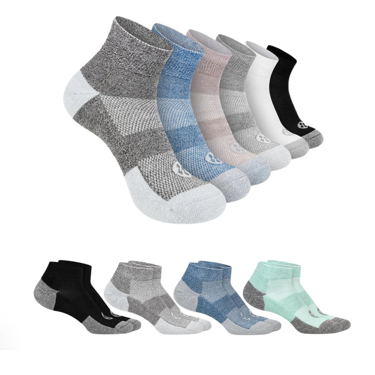 Diabetic Socks for Men, 10 Pairs Ankle & Low Cut Size 9-15 Q511429