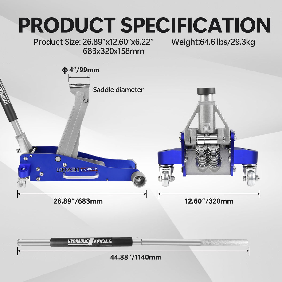 3 Ton Low Profile Aluminum and Steel Floor Jack T528990