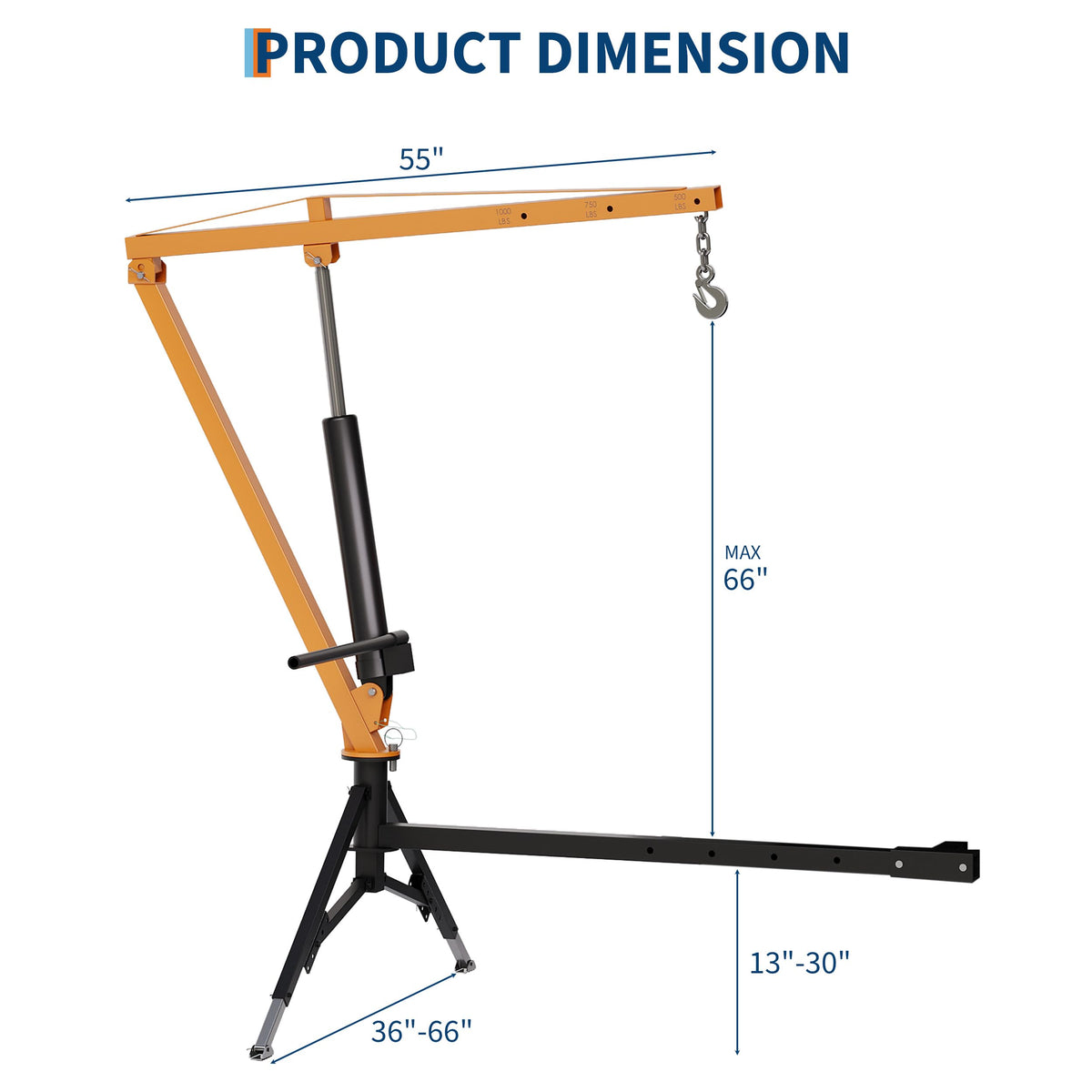 1000 lb Hitch Mount Hydraulic Pickup Truck Crane R643