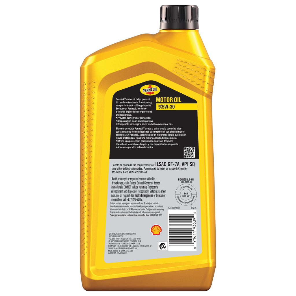 5W-30 Motor Oil, 1 Quart P348