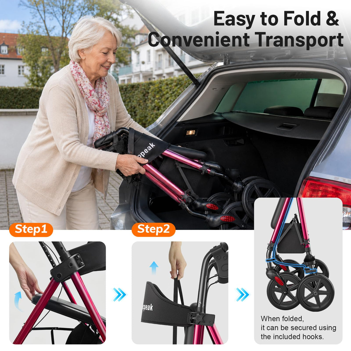 Lightweight Wheeled Walker with Seat J277787