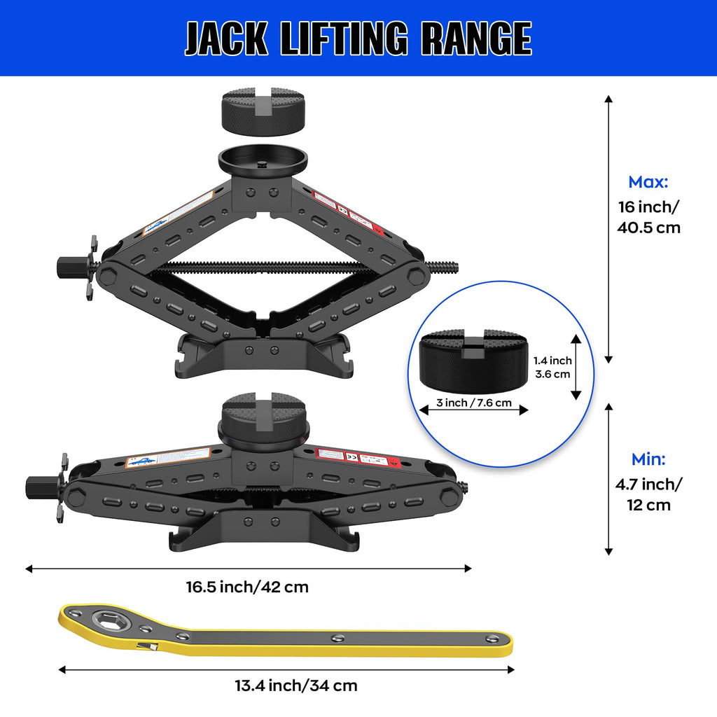 3 Ton Heavy Duty Scissor Jack Kit with Ratchet Wrench X260167