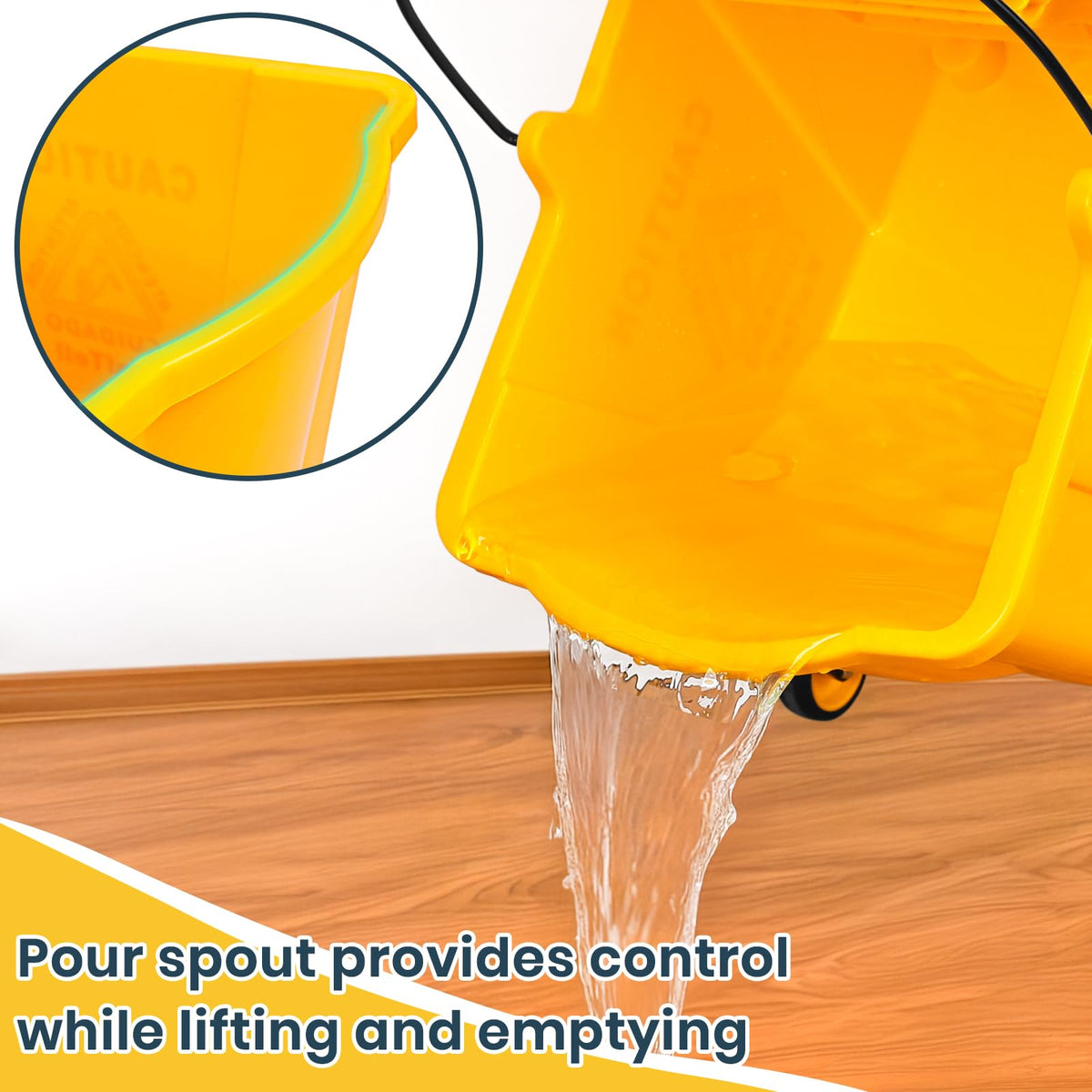 35 Qt Commercial Mop Bucket with Side Press Wringer on Wheels S84708