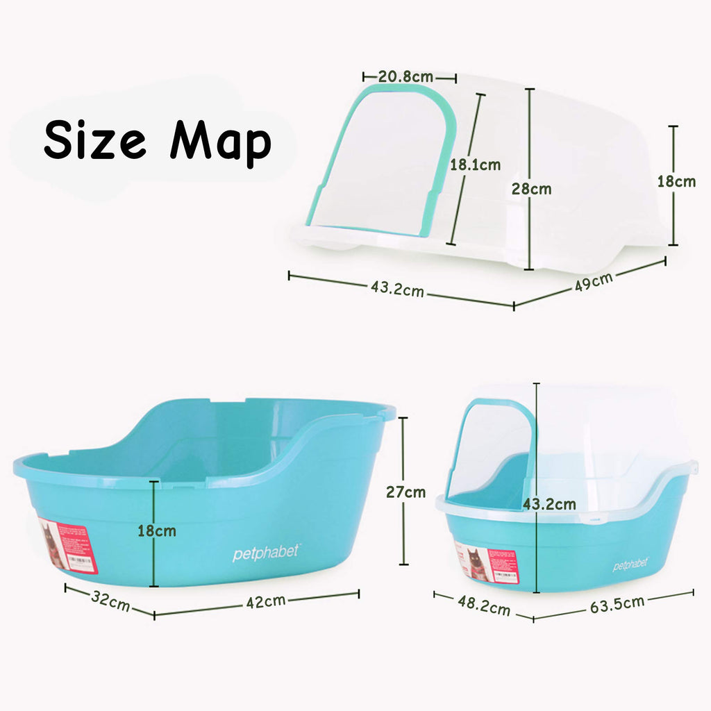 Jumbo Extra Large Teal Hooded Cat Litter Box R2586