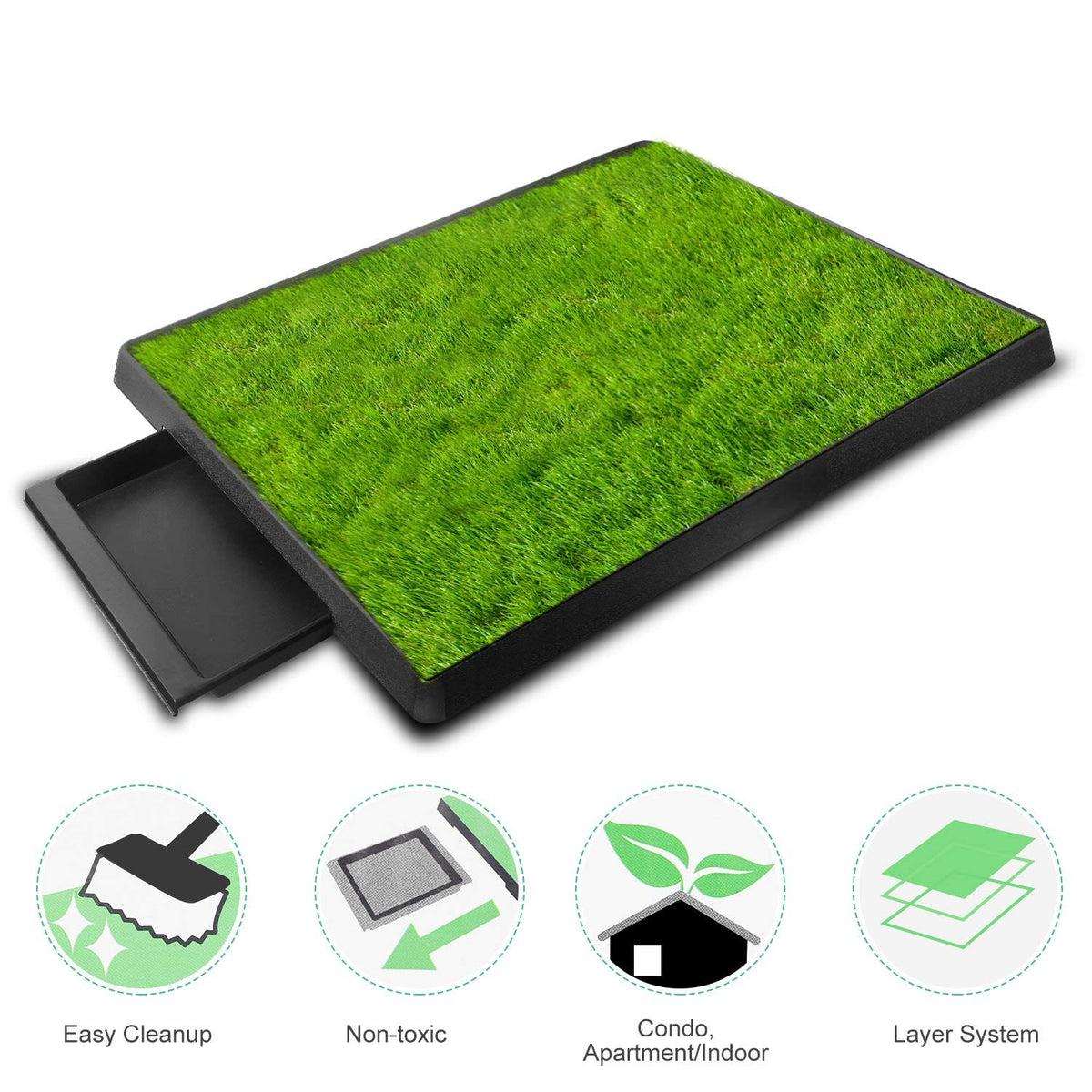 Indoor Dog Toilet with Artificial Grass 25" x 20" F57259