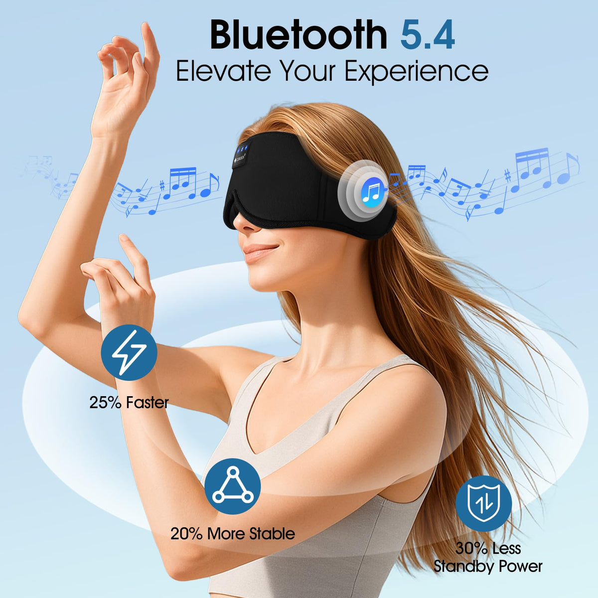 Bluetooth Sleep Headphones 3D Wireless Music Eye Mask U1882