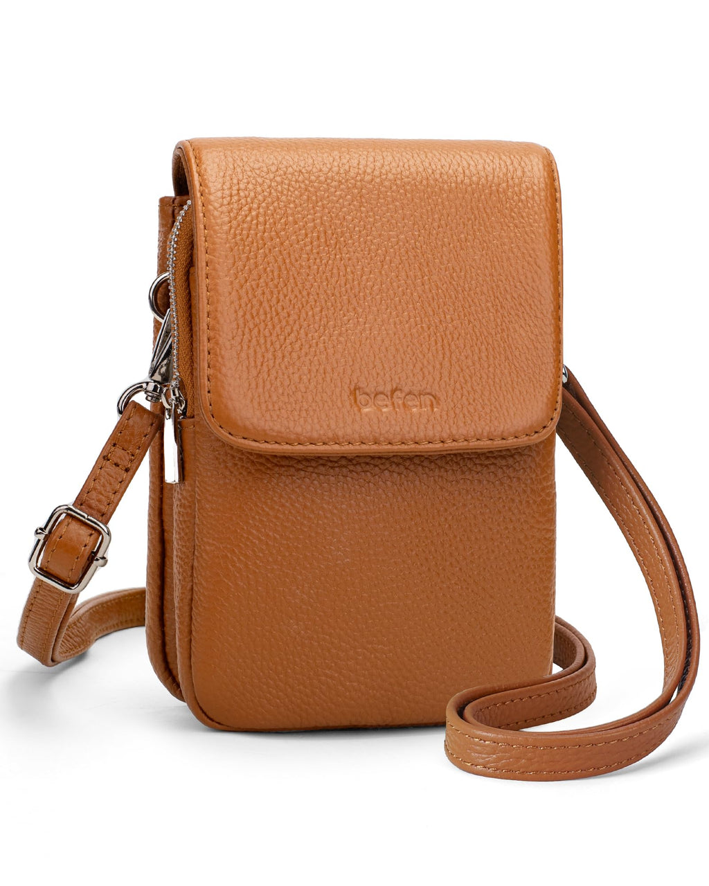 Genuine Leather Crossbody Bag with RFID Blocking Card Slots Q824958
