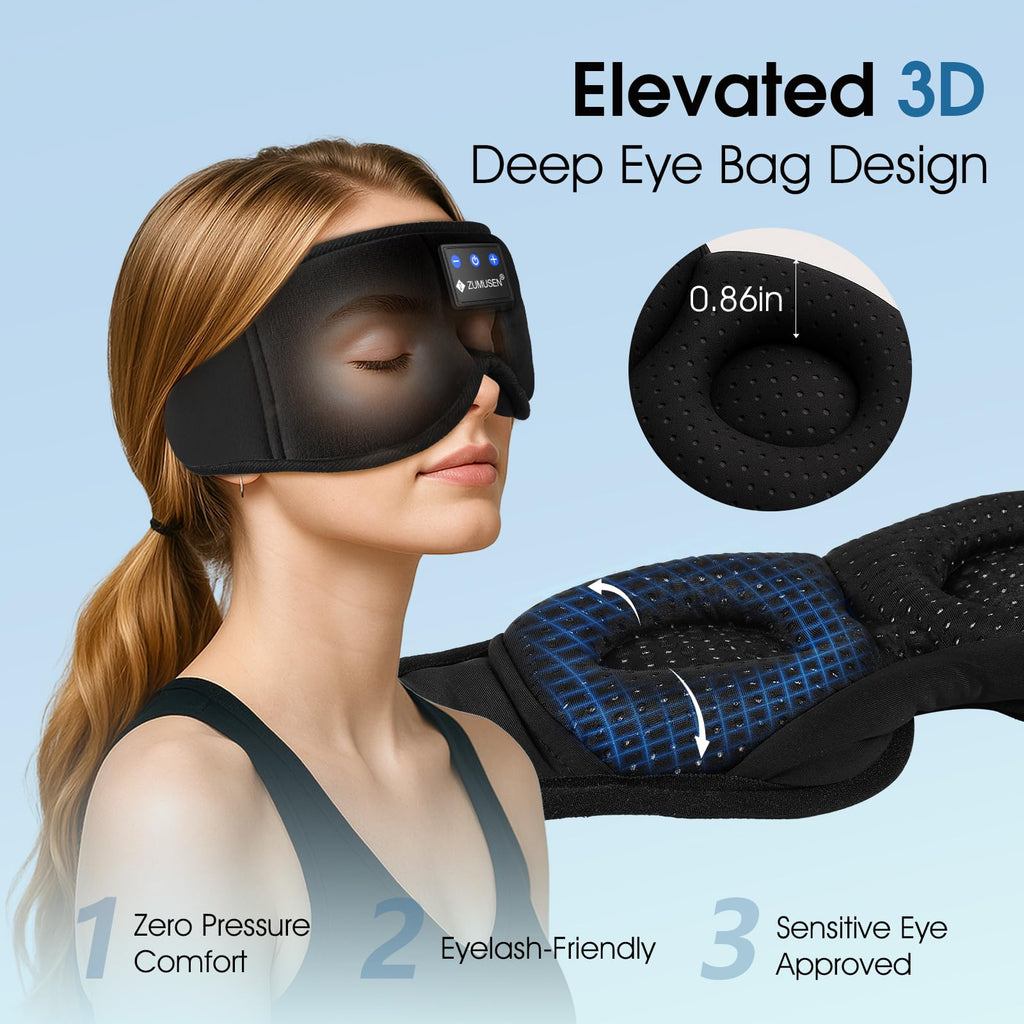 Bluetooth Sleep Headphones 3D Wireless Music Eye Mask U1882