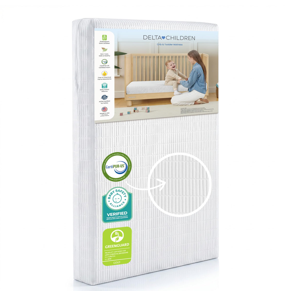 Dual Sided Baby Crib and Toddler Mattress Q3698