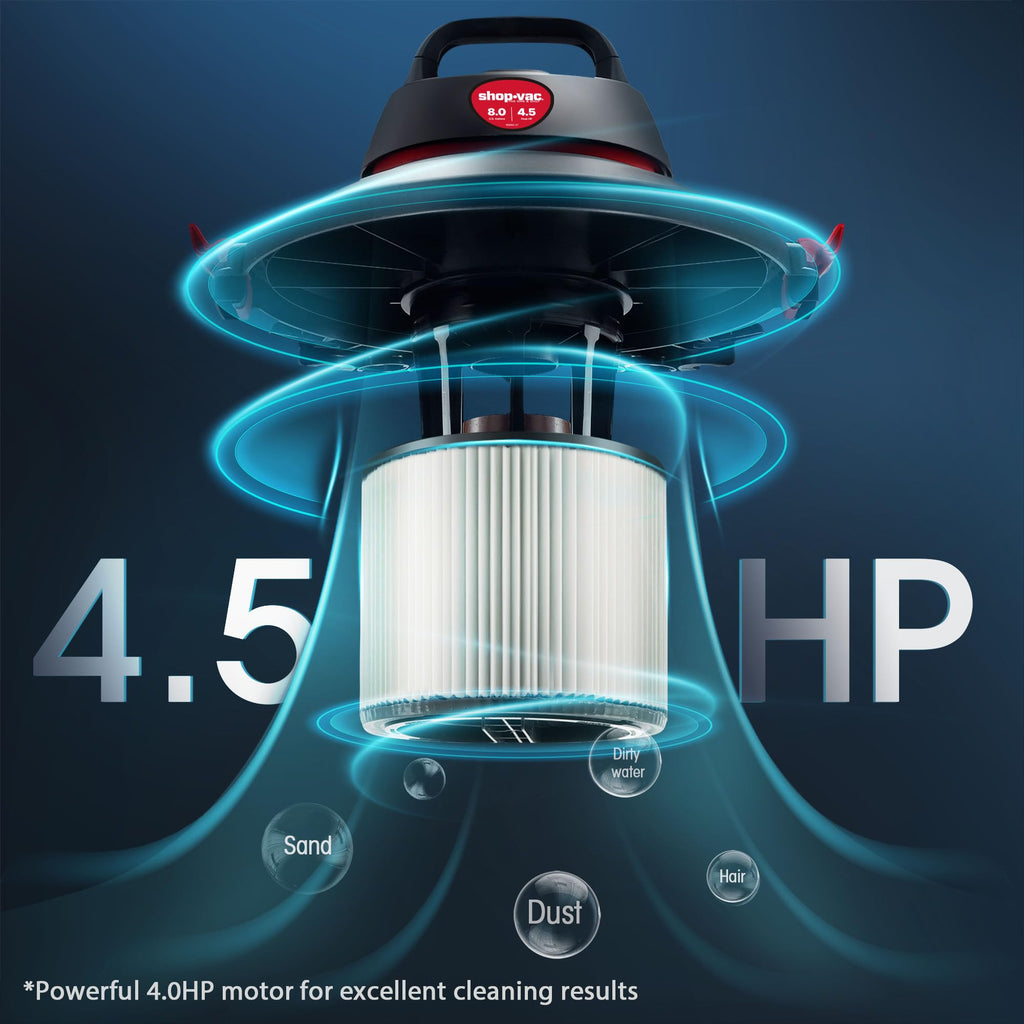8 Gallon 4.5-Peak HP Wet/Dry Vacuum T89392