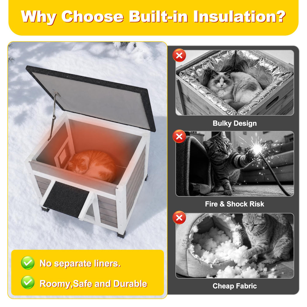 Insulated Outdoor Cat House E498