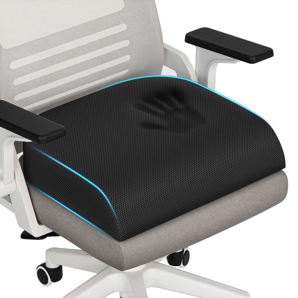 Memory Foam Seat Cushion 3-Inch Black X6237