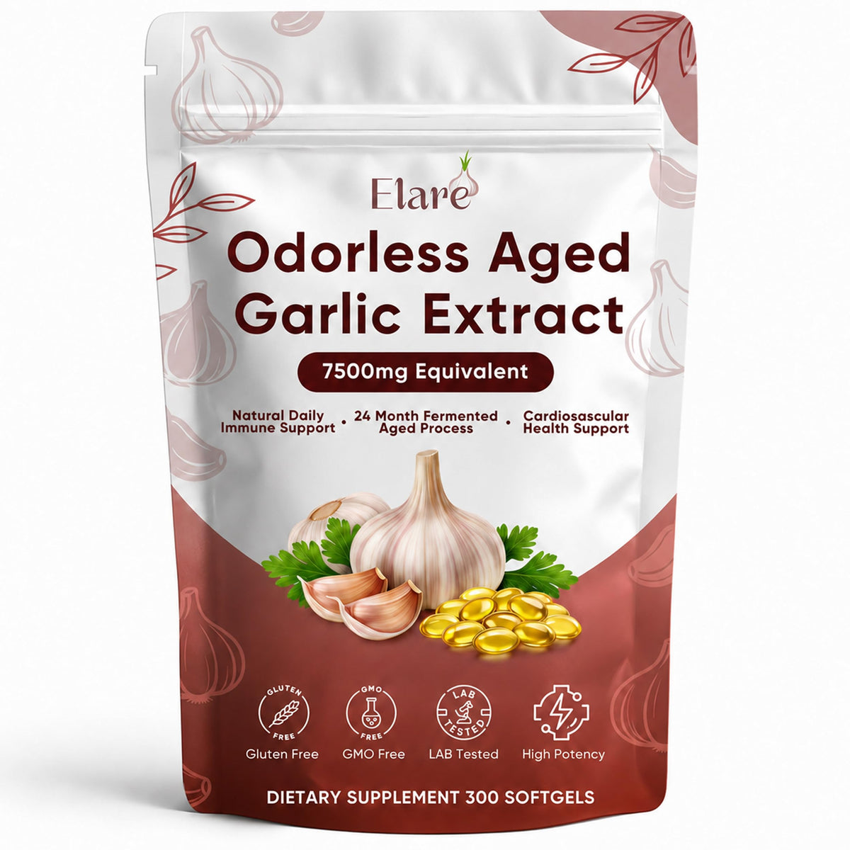 300 Aged Odorless Garlic Extract Softgels U333