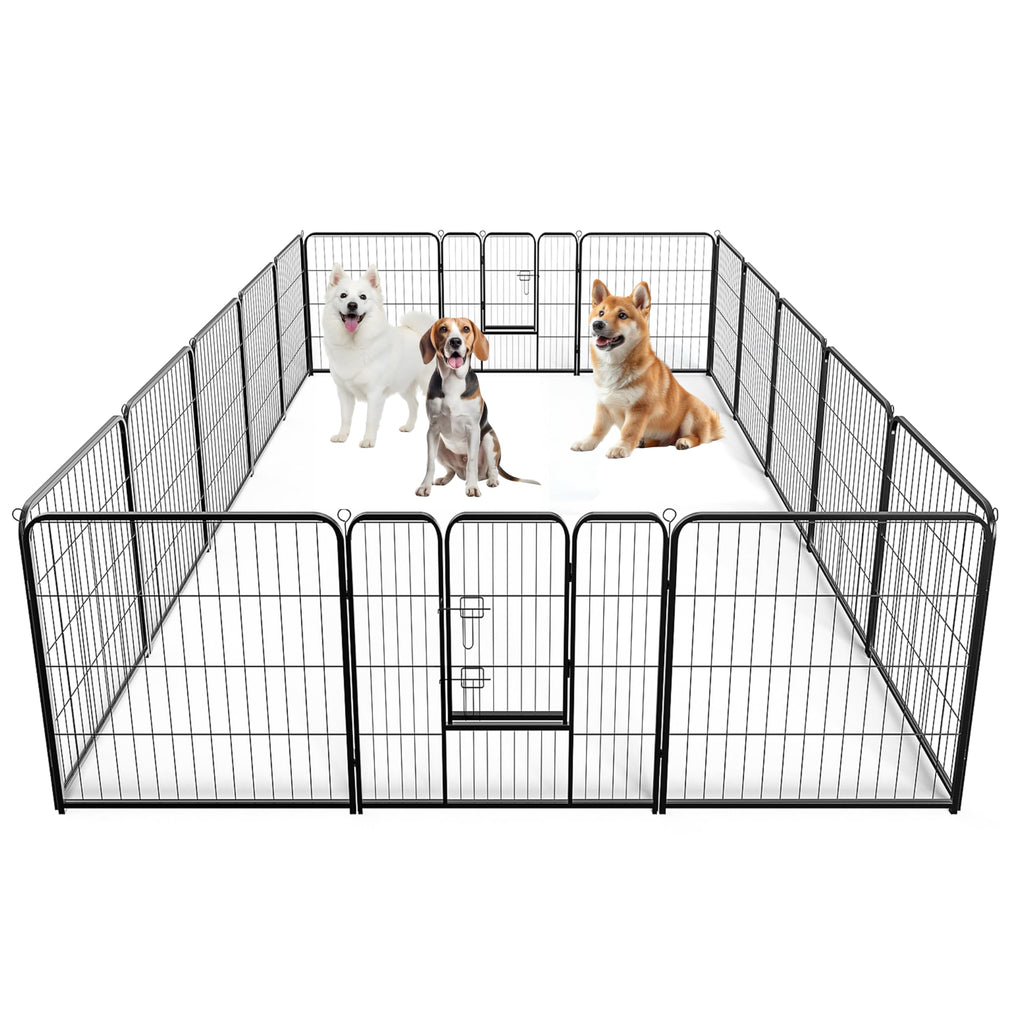 32 Inch 16 Panels Black Dog Playpen W207