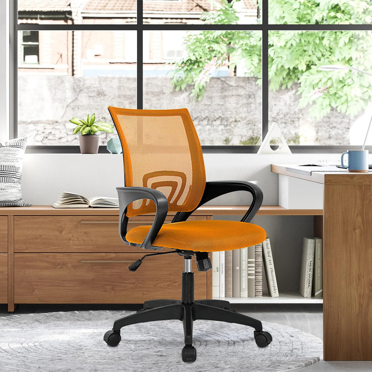 2 Pack Orange Mesh Adjustable Office Chair N806