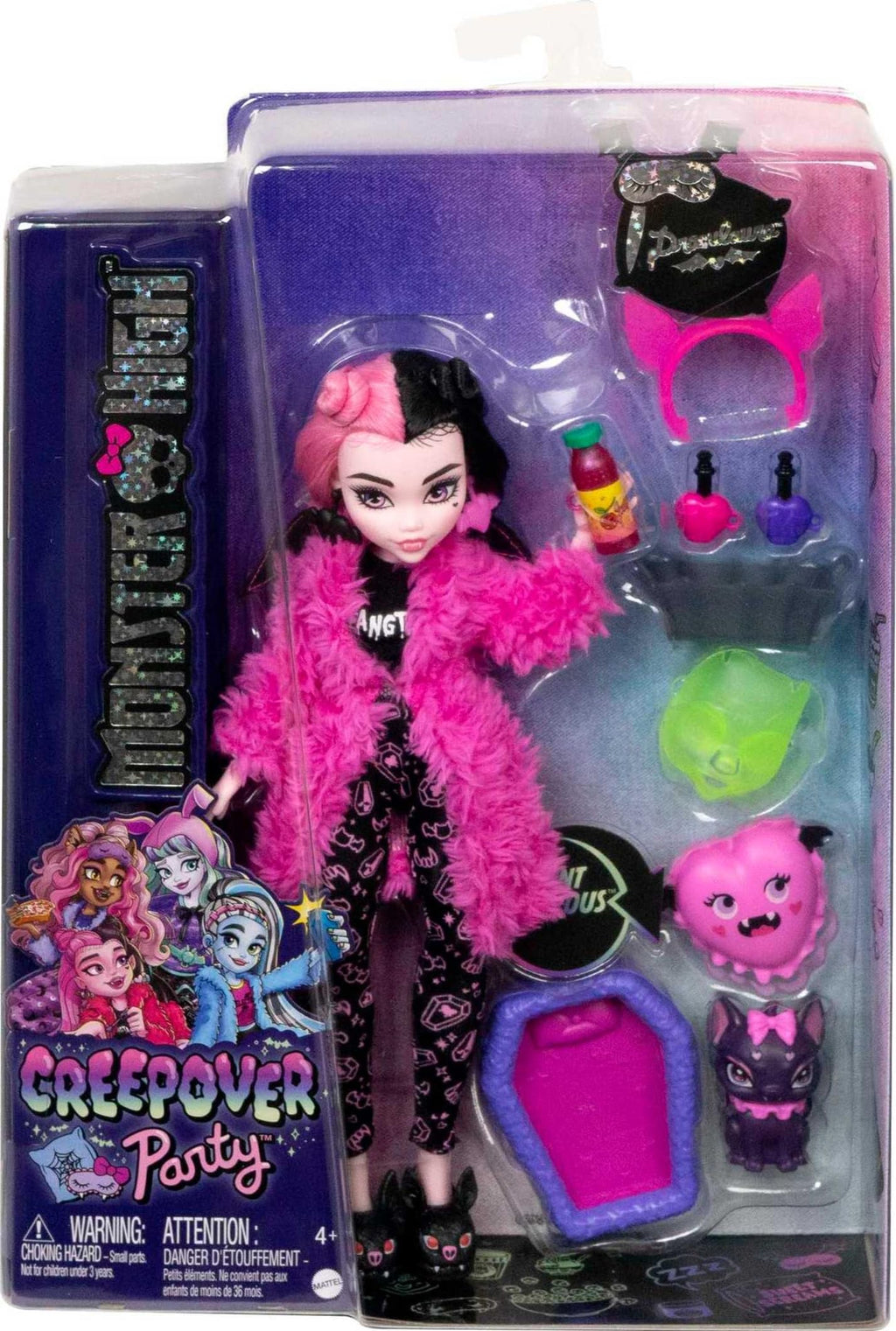 Monster High Doll Set with Pet Bat, Sleepover Clothes & Accessories B94828