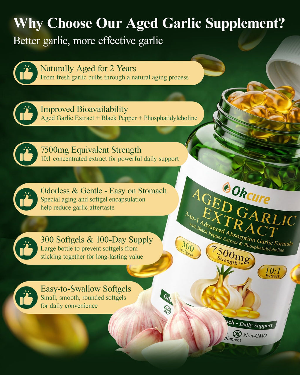 Odorless Garlic Supplement, 300 Softgels S241