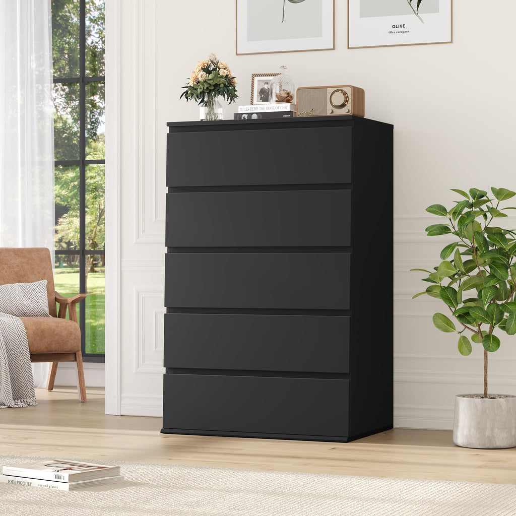 Black 5 Drawer Dresser W3480