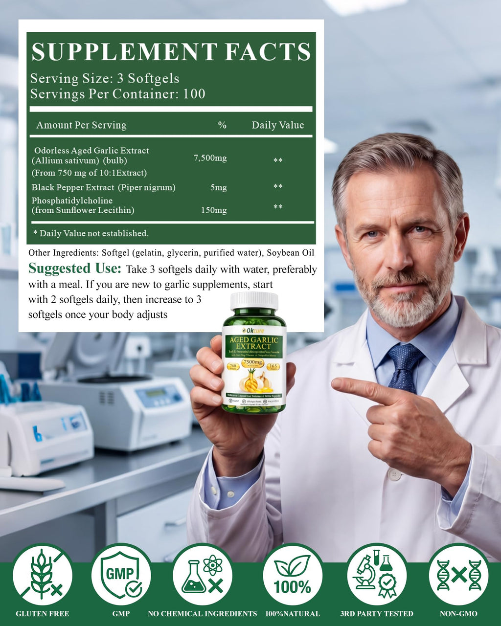 Odorless Garlic Supplement, 300 Softgels S241