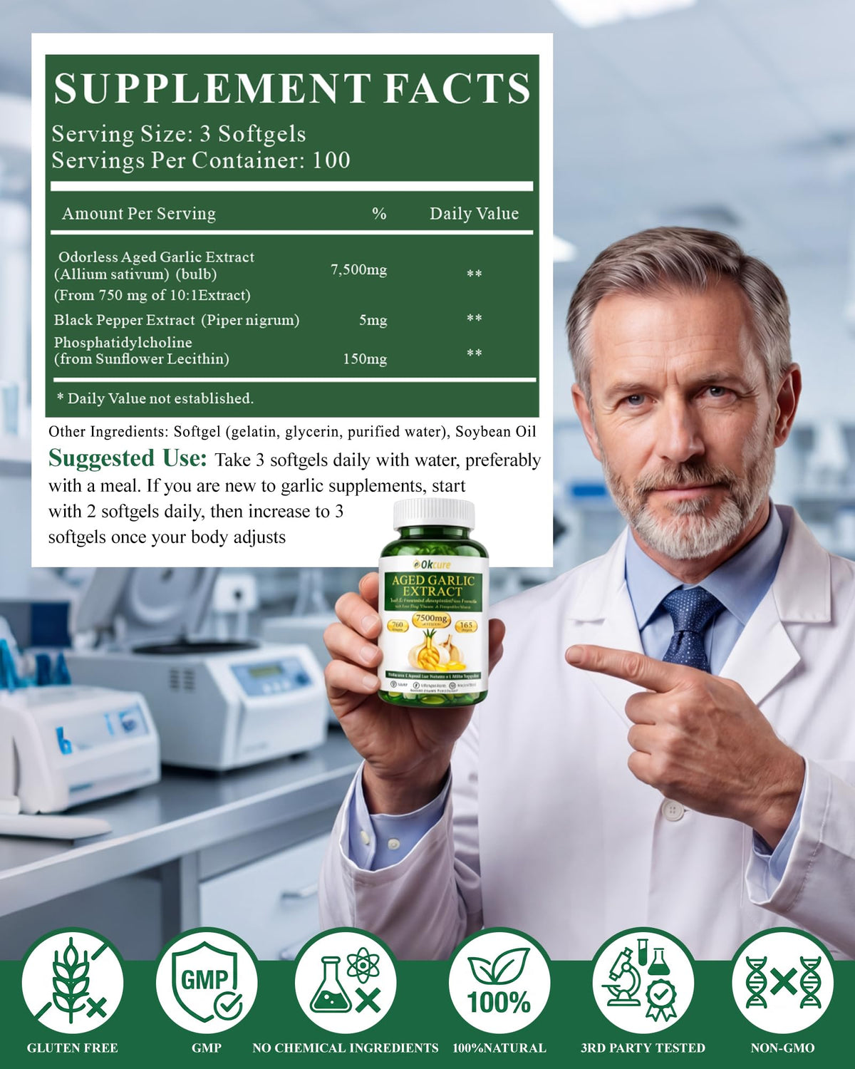 Odorless Garlic Supplement, 300 Softgels S241