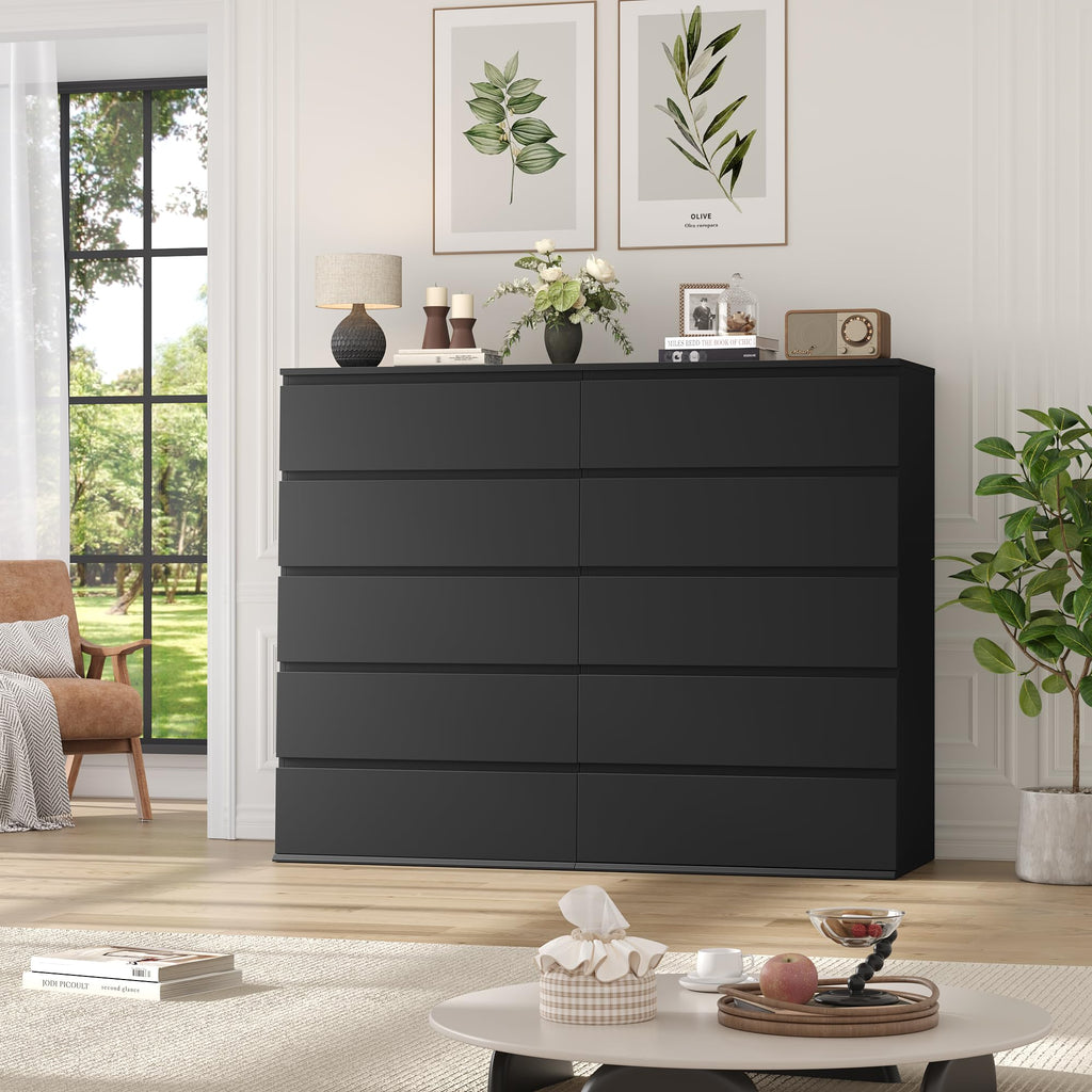 Black 5 Drawer Dresser W3480