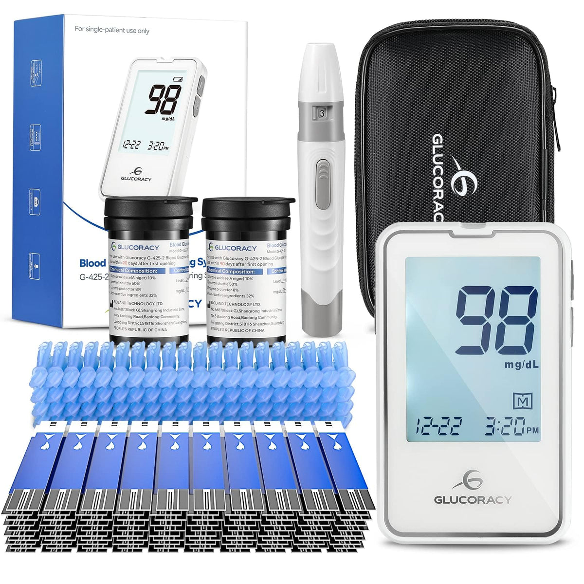 Blood Glucose Monitor Kit with 100 Test Strips R8754