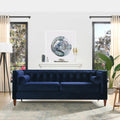 84" Navy Blue Tufted Velvet Sofa B5451
