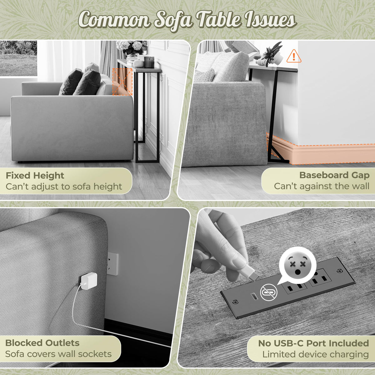 Sofa Table with Power Outlets X84764