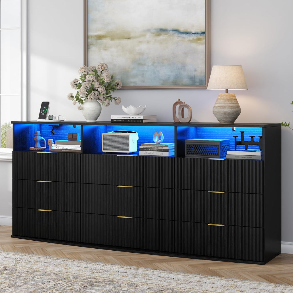 9 Drawer Dresser with 3 Open Cubbies L407532