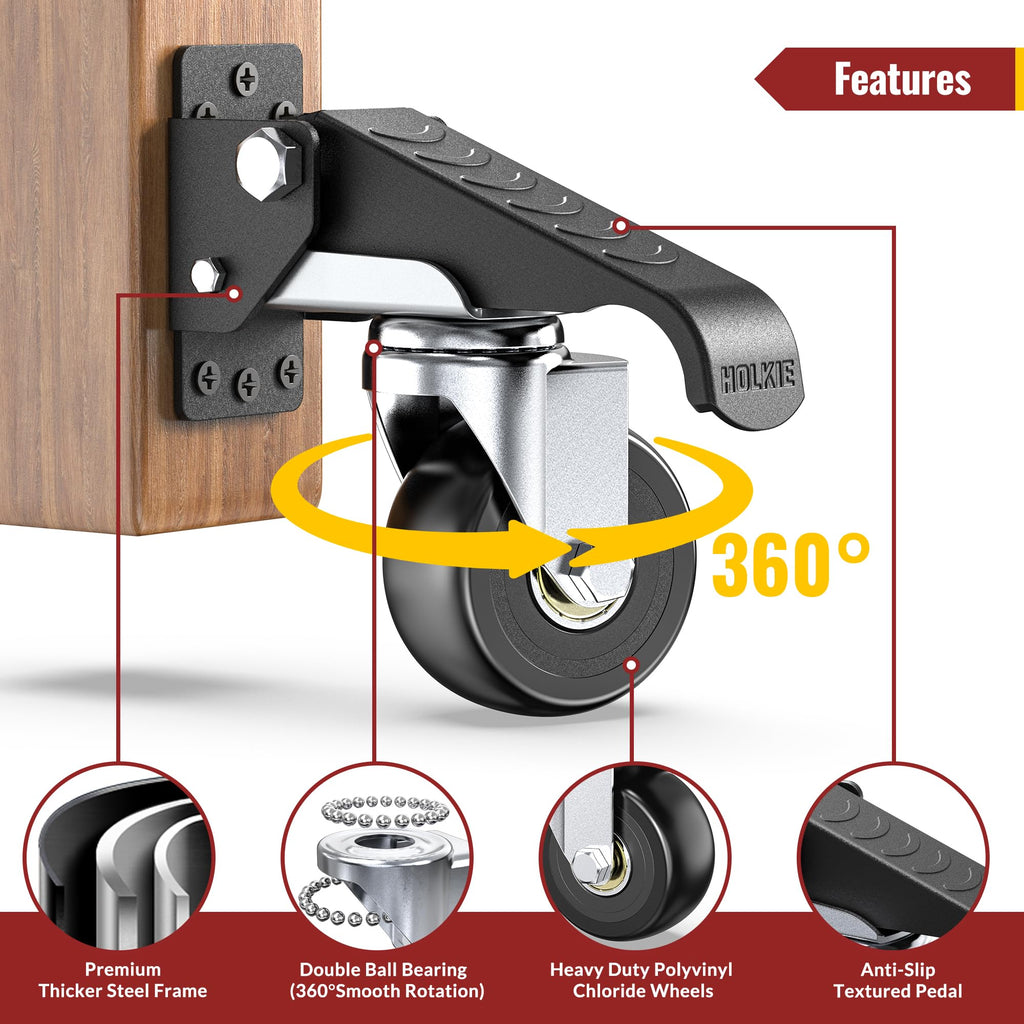Heavy Duty Retractable Casters 700 lbs 4 Casters K7584