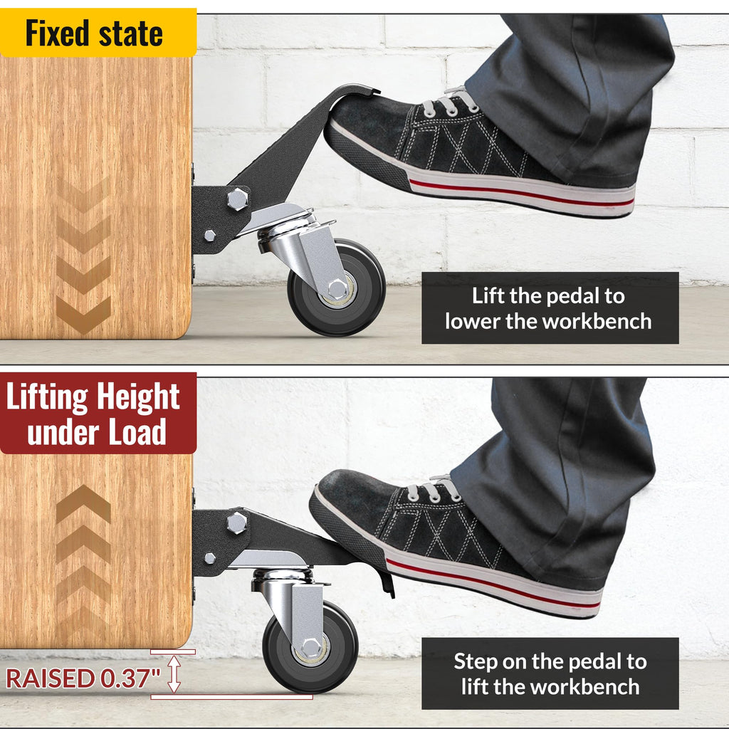 Heavy Duty Retractable Casters 700 lbs 4 Casters K7584